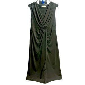 LIZ CLAIBORNE Black Dress Sleeveless Wrap Blouse V-Neck Formal Dress size Small